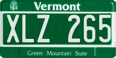 VT license plate XLZ265