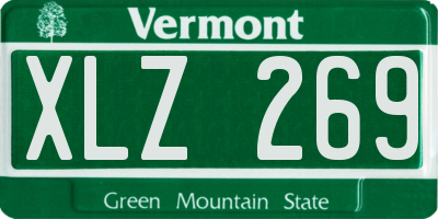VT license plate XLZ269