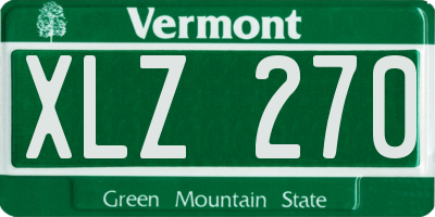 VT license plate XLZ270