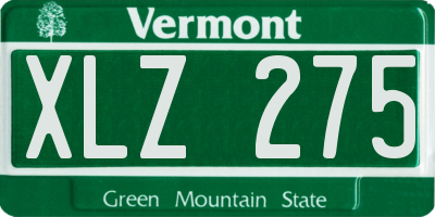VT license plate XLZ275
