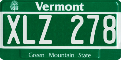 VT license plate XLZ278