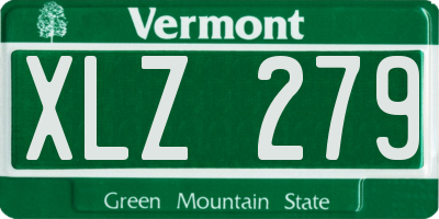 VT license plate XLZ279