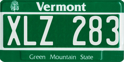 VT license plate XLZ283