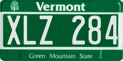 VT license plate XLZ284