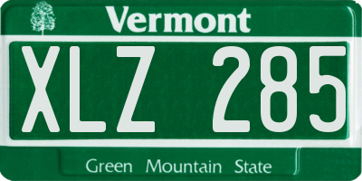 VT license plate XLZ285
