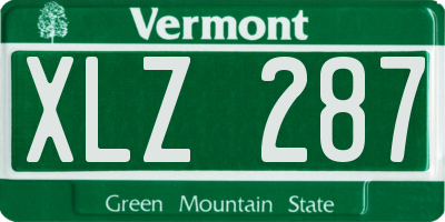 VT license plate XLZ287