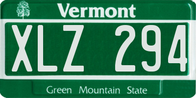 VT license plate XLZ294