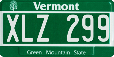 VT license plate XLZ299