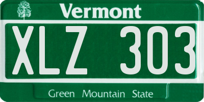 VT license plate XLZ303