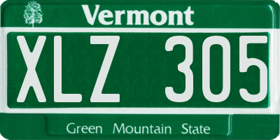 VT license plate XLZ305