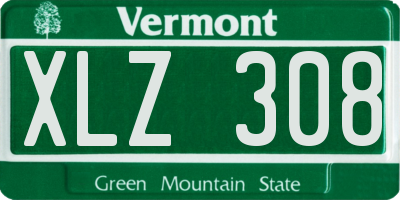 VT license plate XLZ308