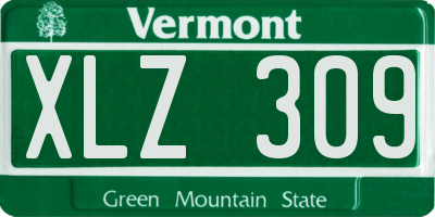 VT license plate XLZ309