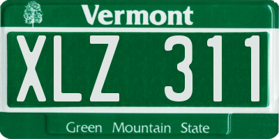 VT license plate XLZ311