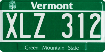 VT license plate XLZ312