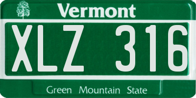 VT license plate XLZ316