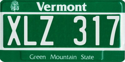 VT license plate XLZ317