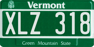 VT license plate XLZ318
