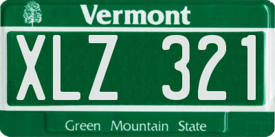 VT license plate XLZ321