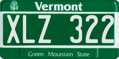 VT license plate XLZ322