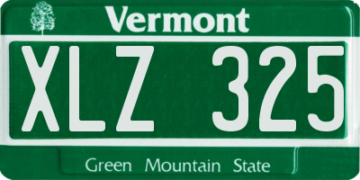 VT license plate XLZ325