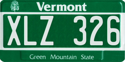 VT license plate XLZ326