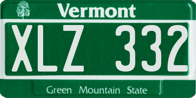 VT license plate XLZ332