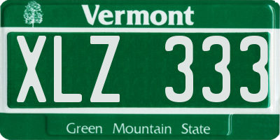 VT license plate XLZ333