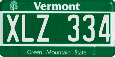 VT license plate XLZ334