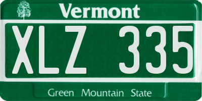 VT license plate XLZ335