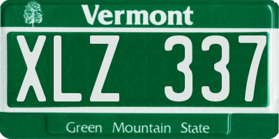 VT license plate XLZ337
