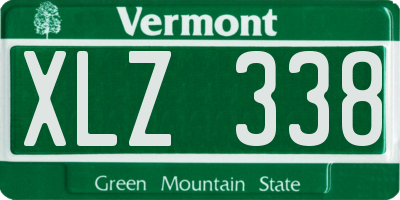 VT license plate XLZ338