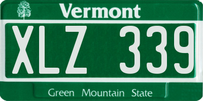 VT license plate XLZ339