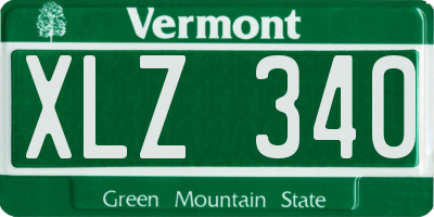 VT license plate XLZ340
