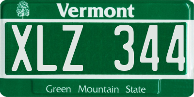 VT license plate XLZ344
