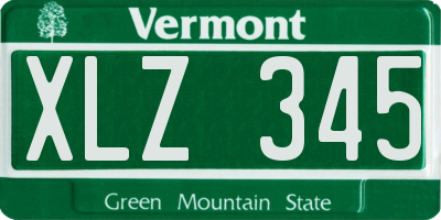 VT license plate XLZ345