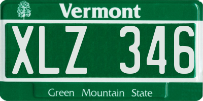 VT license plate XLZ346