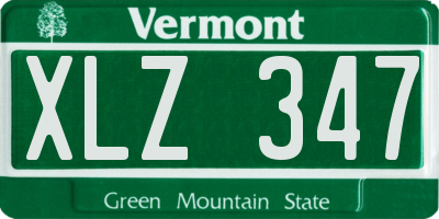 VT license plate XLZ347