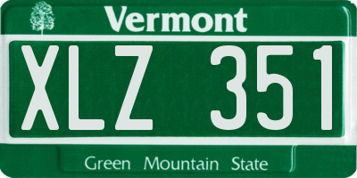 VT license plate XLZ351