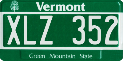 VT license plate XLZ352