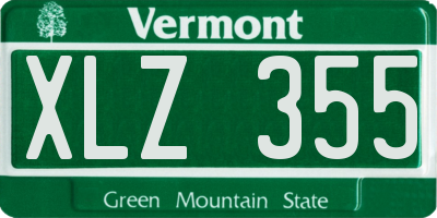 VT license plate XLZ355