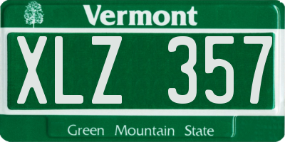 VT license plate XLZ357