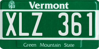 VT license plate XLZ361