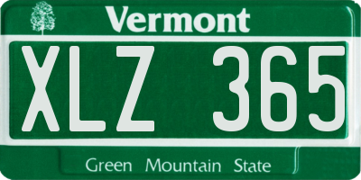 VT license plate XLZ365