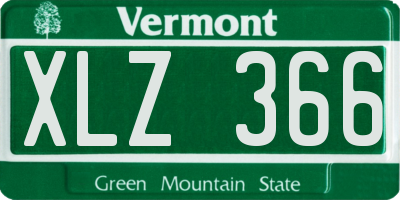 VT license plate XLZ366
