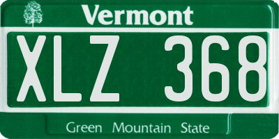 VT license plate XLZ368