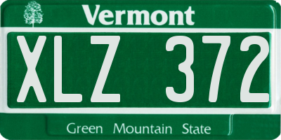 VT license plate XLZ372