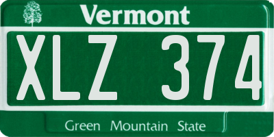 VT license plate XLZ374