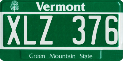 VT license plate XLZ376