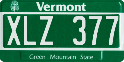 VT license plate XLZ377