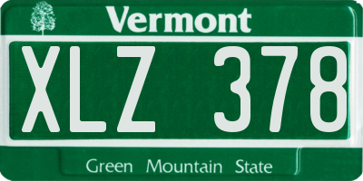 VT license plate XLZ378
